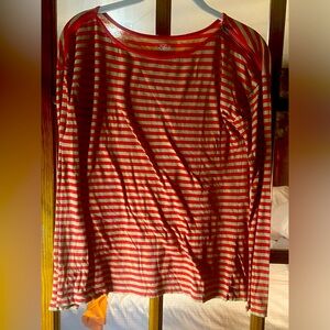 Striped Tshirt With Zipper Accent